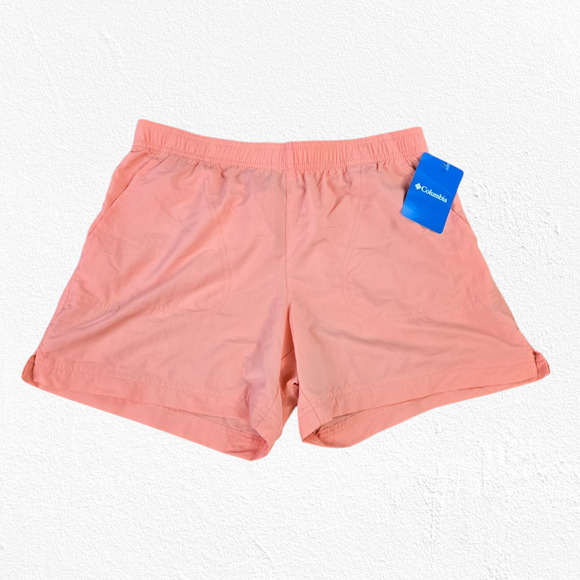 Columbia Coral Pink Orange Sandy River Hiking Biking Active Shorts Size Small - Picture 1 of 10